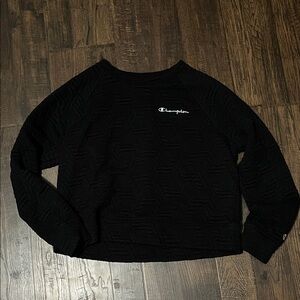 Champion Women's Black Textured Sweatshirt